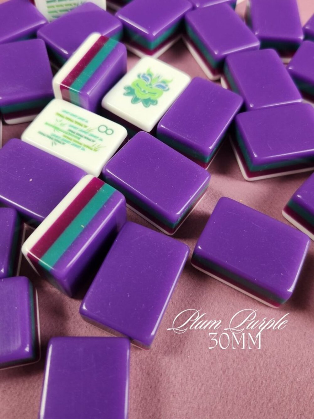 American Mah Jongg Tiles - Plum Purple 30MM